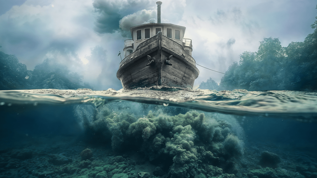 A visual of Mark Twain's definition for safe navigation: 'two fathoms deep' (12 feet). Budhiraja Official Podcast