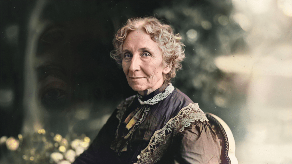 A portrait of Harriet Beecher Stowe, radiating intellect and resolve, symbolizing her literary legacy. Budhiraja Official Podcast