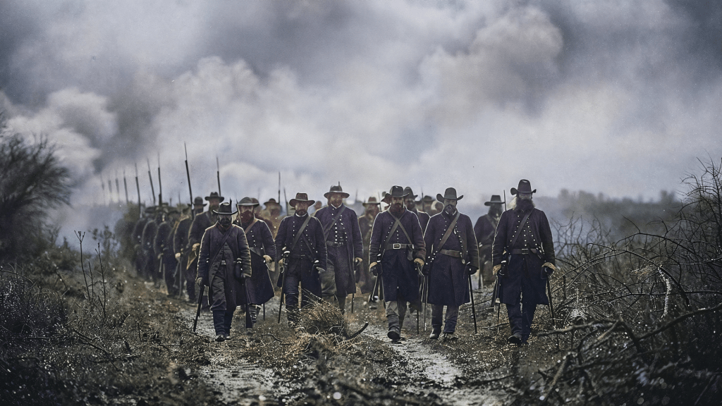 Mark Twain during his brief military days, standing in uniform with a mix of resolve and humor. Budhiraja Official Podcast