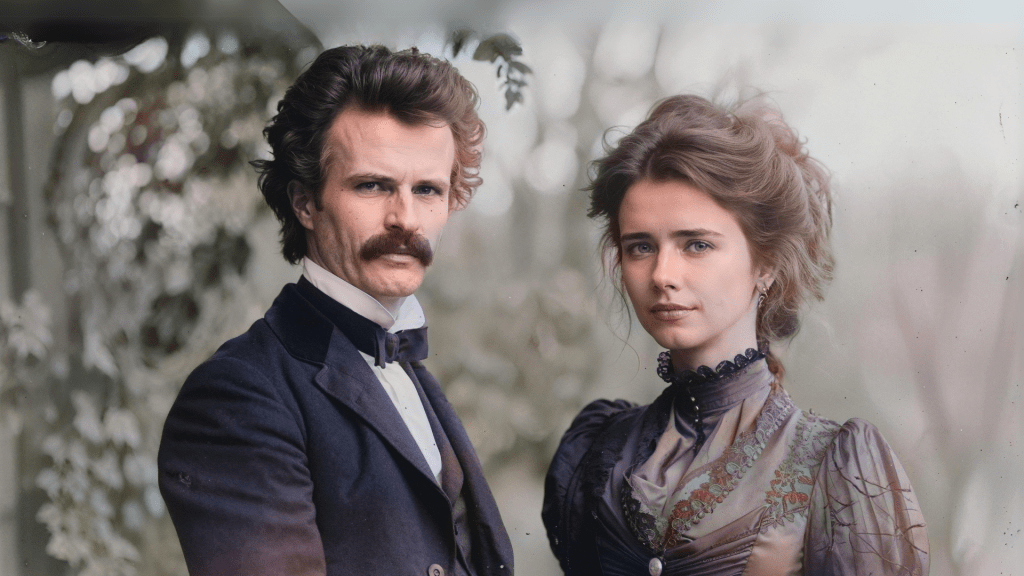 A portrait of Mark Twain and his wife Olivia, capturing their deep bond and enduring partnership. Budhiraja Official Podcast